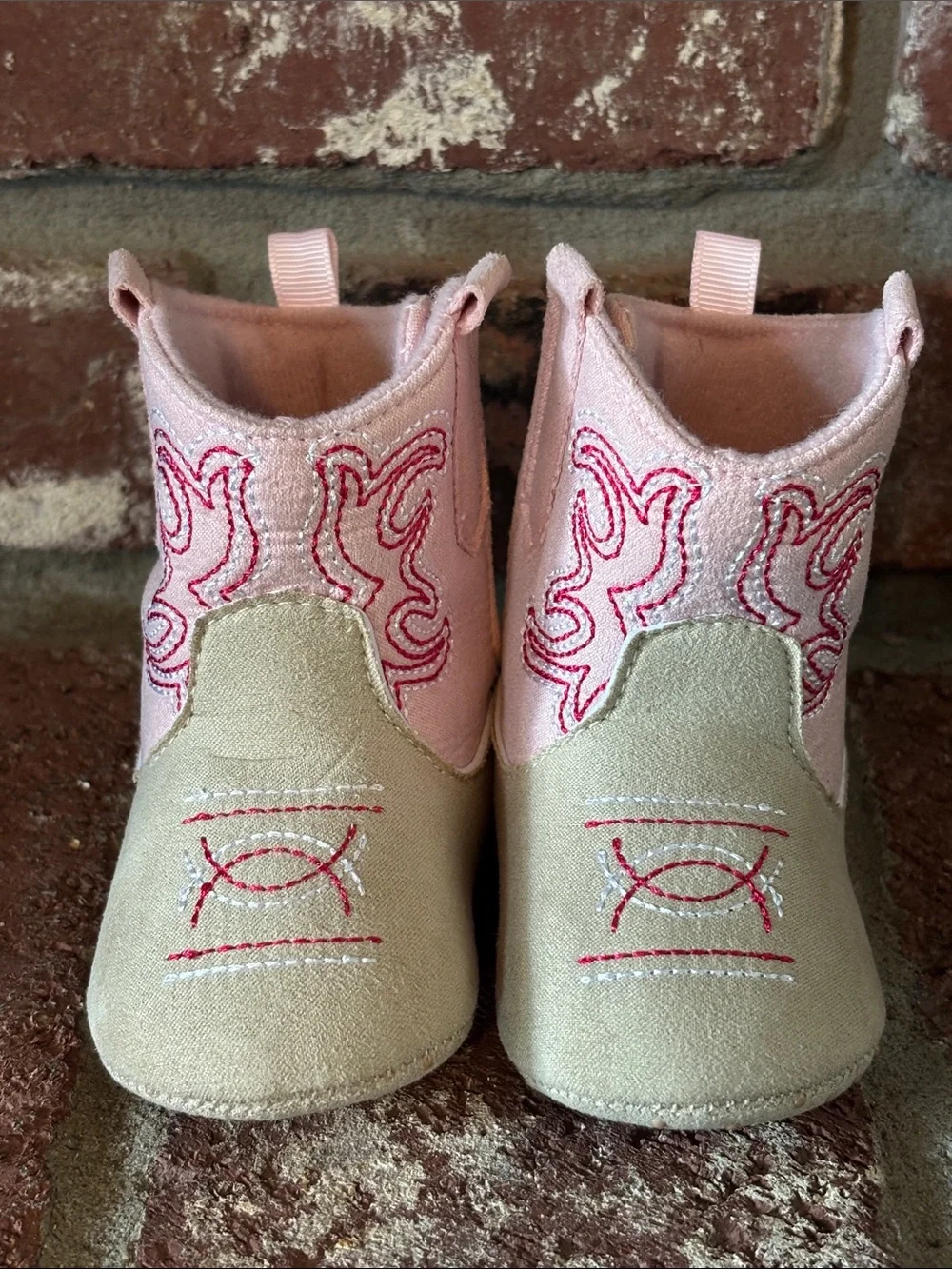 Pink Baby Cowboy Cowgirl Booties Boots Size 6-9 months
